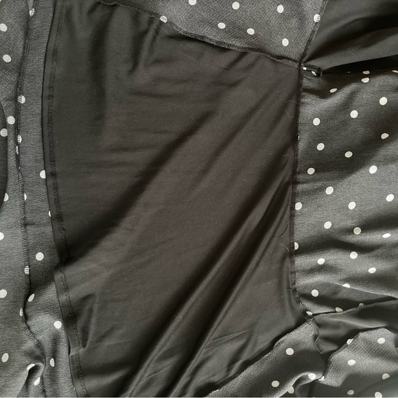 Lulus Black Polka Dots Wrap Dress ruffled neckline, sleeveless Romantic Sz M - Picture 6 of 13